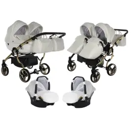 Junama Individual Duo White Gold Dvīņu rati 3in1