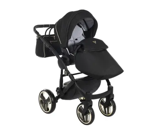 Junama Mirror Col.02 Black gold Bērnu rati 2in1
