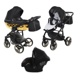 Junama Mirror Col.02 Black gold Bērnu rati 3in1