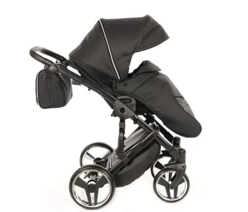 Junama Mirror Col.03 Black silver Bērnu rati 2in1