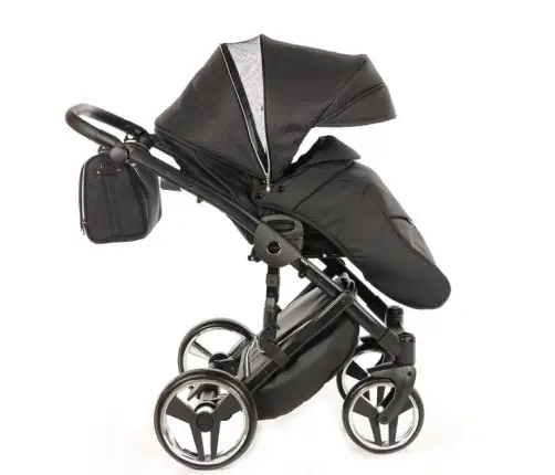 Junama Mirror Col.03 Black silver Bērnu rati 2in1