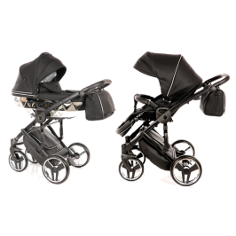 Junama Mirror Col.03 Black silver Bērnu rati 2in1