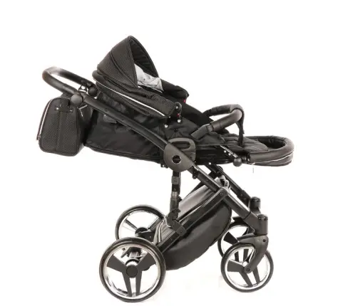 Junama Mirror Col.03 Black silver Bērnu rati 2in1