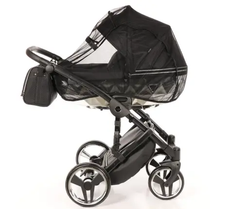 Junama Mirror Col.03 Black silver Bērnu rati 2in1