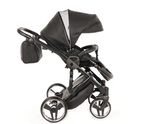 Junama Mirror Col.03 Black silver Bērnu rati 3in1