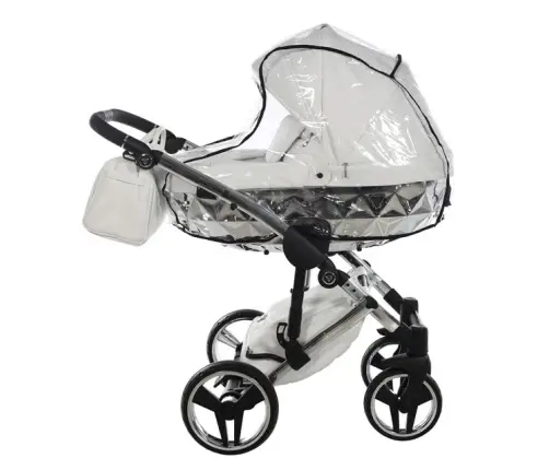 Junama Mirror Col.04 White silver Bērnu rati 2in1