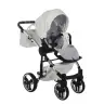 Junama Mirror Col.04 White silver Bērnu rati 2in1