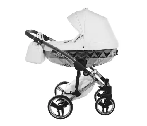 Junama Mirror Col.04 White silver Детская коляска 3 в 1