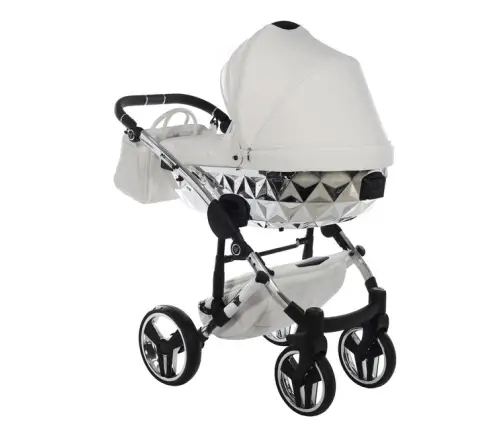 Junama Mirror Col.04 White silver Детская коляска 3 в 1