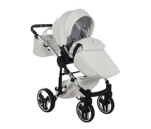 Junama Mirror Col.04 White silver Детская коляска 3 в 1
