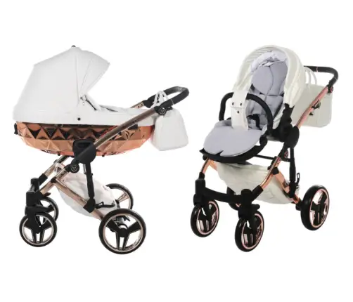 Junama Mirror Col.05 White rose gold Bērnu rati 2in1