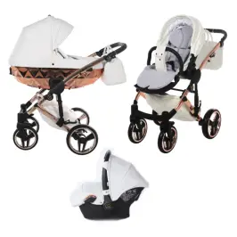 Junama Mirror Col.05 White rose gold Bērnu rati 3in1