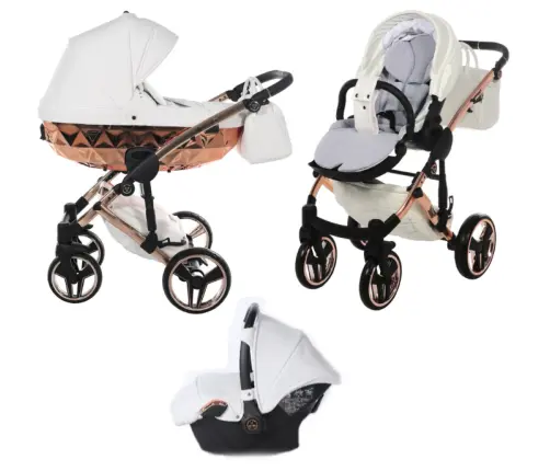 Junama Mirror Col.05 White rose gold Bērnu rati 3in1