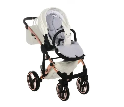 Junama Mirror Col.05 White rose gold Bērnu rati 3in1