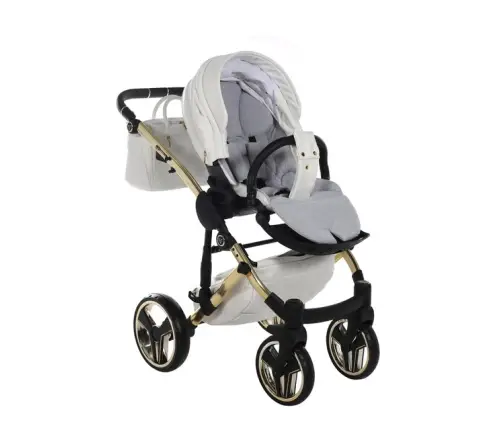 Junama Mirror Col.06 White gold Bērnu rati 3in1