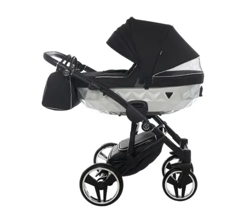 Junama Mirror Satin Col.01 Silver Bērnu rati 2in1