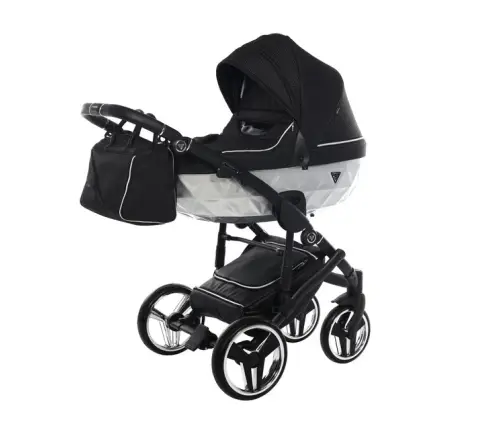 Junama Mirror Satin Col.01 Silver Bērnu rati 2in1