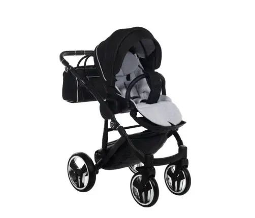 Junama Mirror Satin Col.01 Silver Bērnu rati 3in1