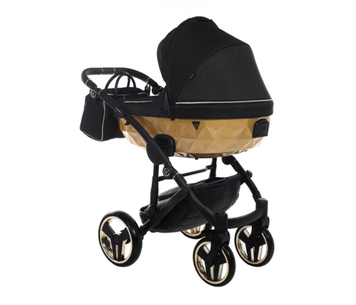 Junama Mirror Satin Col.03 Black gold Bērnu rati 2in1