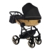 Junama Mirror Satin Col.03 Black gold Bērnu rati 2in1