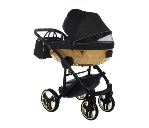 Junama Mirror Satin Col.03 Black gold Bērnu rati 3in1