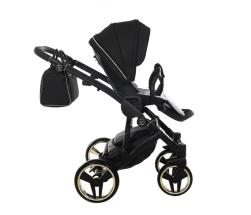 Junama Mirror Satin Col.03 Black gold Bērnu rati 3in1