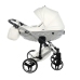 Junama Mirror Satin Col.04 White silver Bērnu rati 2in1