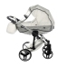 Junama Mirror Satin Col.04 White silver Bērnu rati 2in1