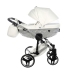 Junama Mirror Satin Col.04 White silver Bērnu rati 2in1