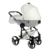 Junama Mirror Satin Col.04 White silver Bērnu rati 2in1