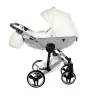 Junama Mirror Satin Col.04 White silver Детская коляска 3 в 1