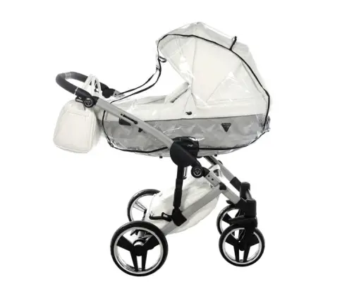 Junama Mirror Satin Col.04 White silver Детская коляска 3 в 1