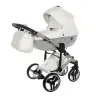 Junama Mirror Satin Col.04 White silver Детская коляска 3 в 1
