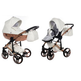 Junama Mirror Satin Col.05 White rose gold Bērnu rati 2in1