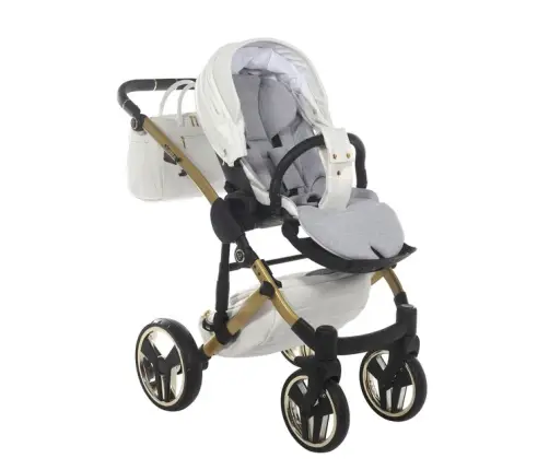 Junama Mirror Satin Col.06 White gold Детская коляска 2 в 1