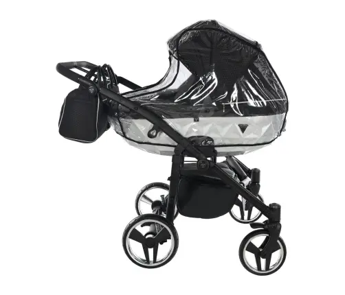 Junama Mirror Satin Duo 01 Black Silver Dvīņu rati 3in1