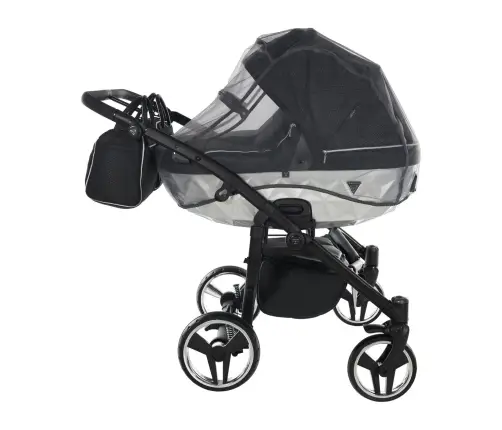 Junama Mirror Satin Duo 01 Black Silver Dvīņu rati 3in1