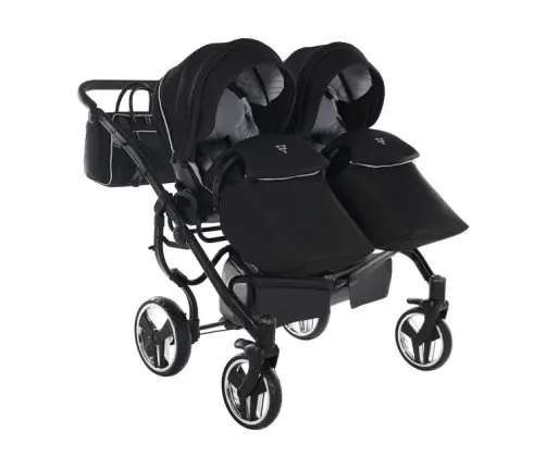 Junama Mirror Satin Duo 01 Black Silver Dvīņu rati 3in1