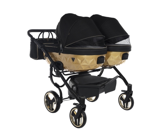 Junama Mirror Satin Duo 03 Black Gold Dvīņu rati 2in1