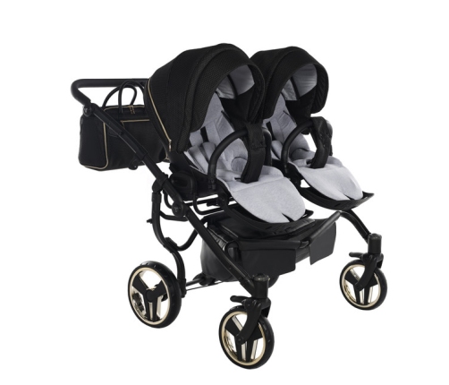 Junama Mirror Satin Duo 03 Black Gold Dvīņu rati 2in1