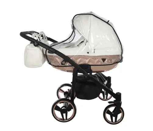 Junama Mirror Satin Duo 05 White Rose Gold Dvīņu rati 3in1