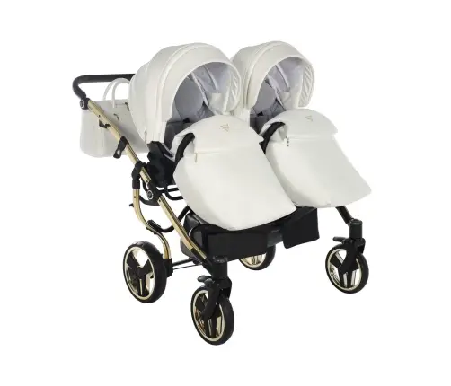 Junama Mirror Satin Duo 06 White Gold Dvīņu rati 2in1