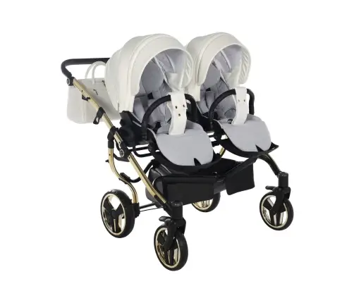 Junama Mirror Satin Duo 06 White Gold Dvīņu rati 2in1