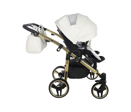 Junama Mirror Satin Duo 06 White Gold Dvīņu rati 2in1