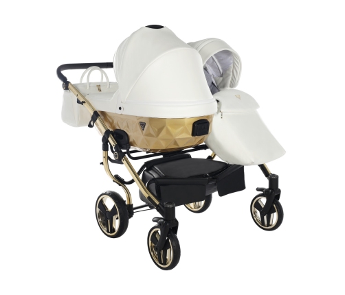 Junama Mirror Satin Duo 06 White Gold Dvīņu rati 3in1