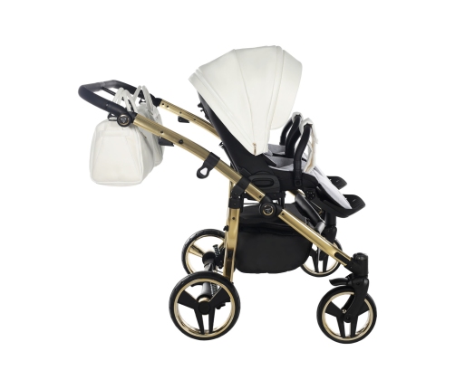 Junama Mirror Satin Duo 06 White Gold Dvīņu rati 3in1