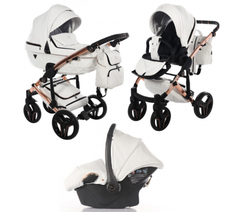 Junama S-Class 01 White Bērnu rati 3in1