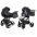Junama Saphire Col.02 Black Bērnu rati 2in1