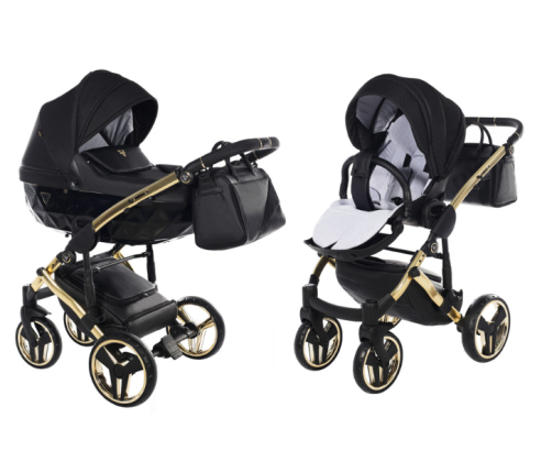 Junama Saphire Col.03 Black gold Детская коляска 2 в 1