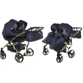 Junama Saphire Duo 01 Navy Blue Dvīņu rati 2in1